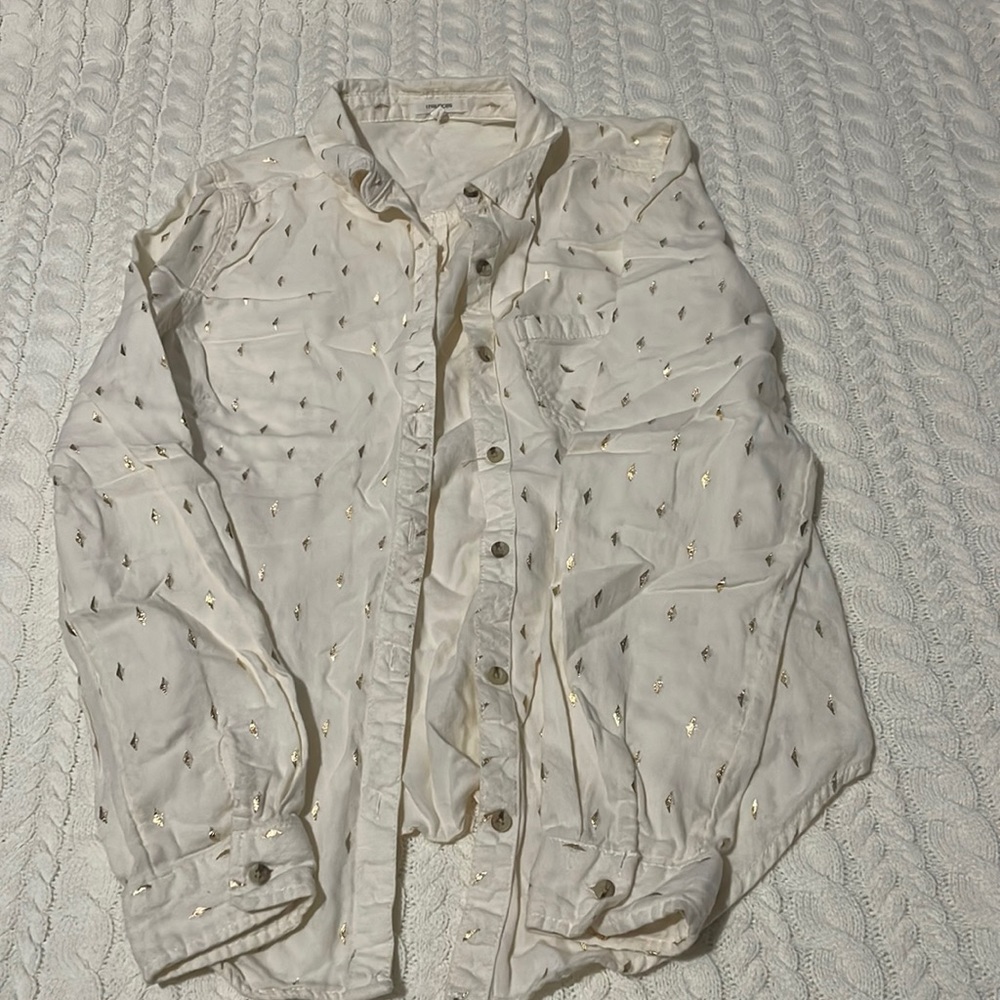 White flannel with gold